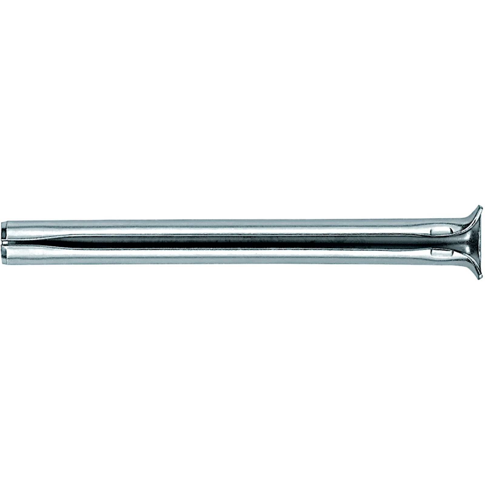 Ein Metallstift mit glatter zylindrischer Form und leicht verjüngten Enden, der zum Ausrichten oder Befestigen von Bauteilen in der Konstruktion verwendet wird.