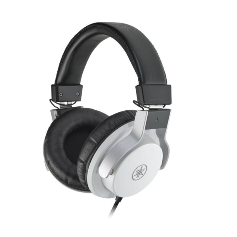 Ein Paar Over-Ear-Kopfhörer mit einem schwarzen Kopfbügel und weißen Ohrmuscheln, auf denen ein Logo angebracht ist und die für professionelle Audioanwendungen entwickelt wurden.
