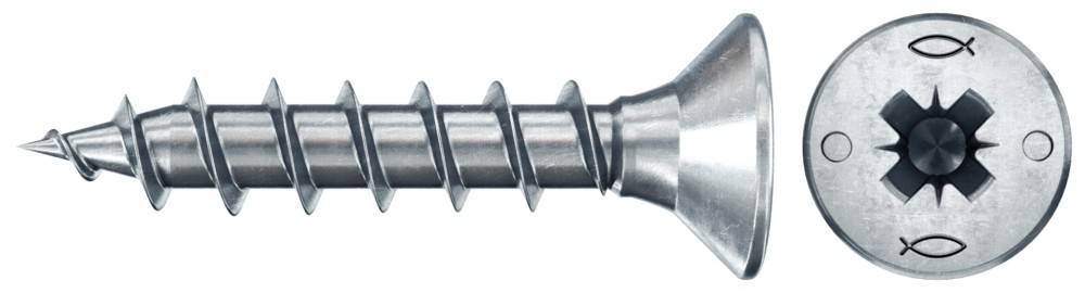 Eine Nahaufnahme einer silbernen Metallschraube, die ihre scharfe Spitze und ihren gerillten Körper zeigt, die zum Befestigen von Materialien verwendet wird.