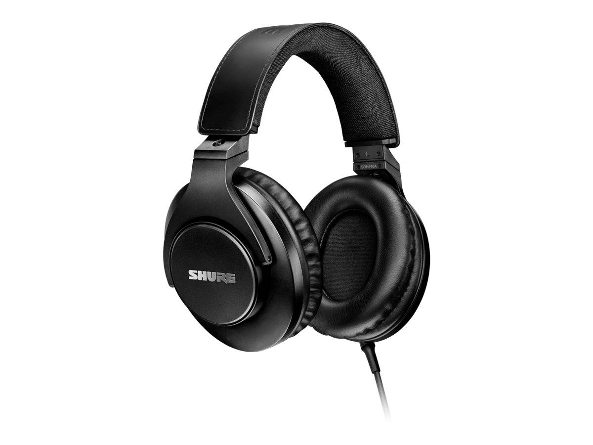 Schwarze Over-Ear-Kopfhörer mit gepolsterten Ohrmuscheln und Kopfbügel, mit der Markenbezeichnung 