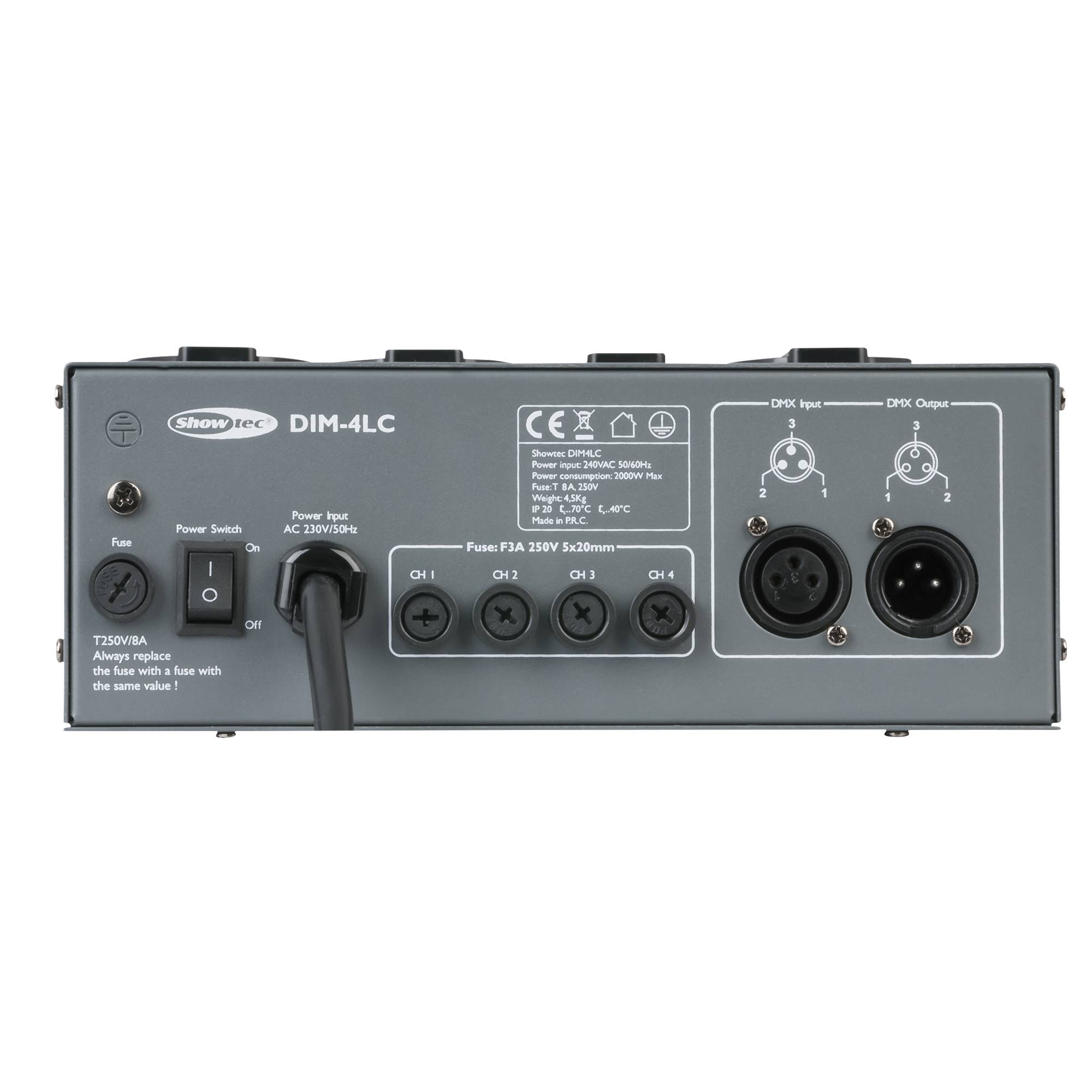 Showtec DIM-4LC Dimmerpack mit 4 Kanälen - 3 A pro Kanal und lokaler Steuerung