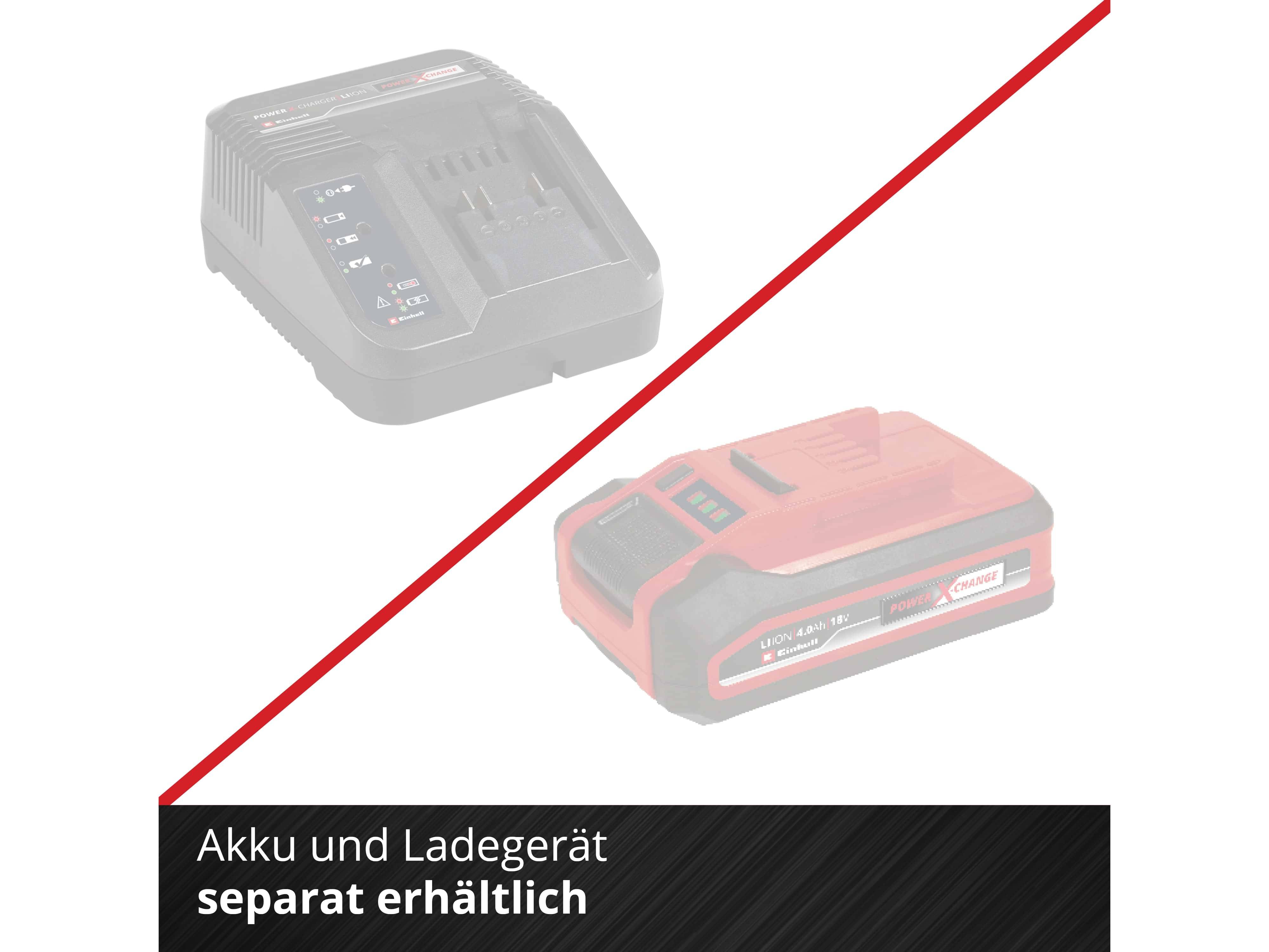 Akku und Ladegerät separat erhältlich.