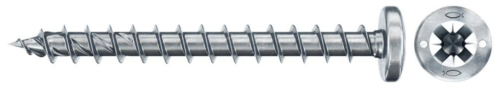 Nahaufnahme eines Metallschraubes mit scharfen Gewinden und glänzender Oberfläche.