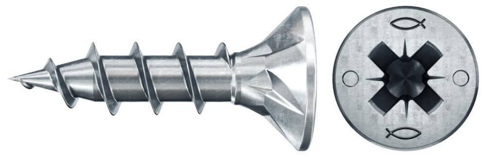 Ein metallischer Dübel mit einer scharfen Spitze und breiten Gewinden, der für eine sichere Befestigung in Gipskartonwänden konzipiert ist und starken Halt bietet.