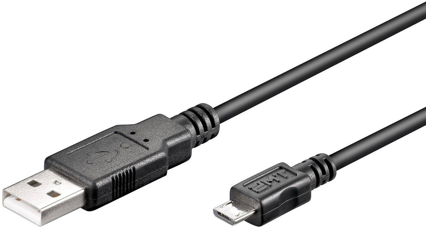 Micro USB Kabel, Schwarz, 3m USB2.0 A - Micro USB B 5P