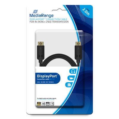 MediaRange MRCS159, 2 m, DisplayPort, DisplayPort, Männlich, Männlich, Gold