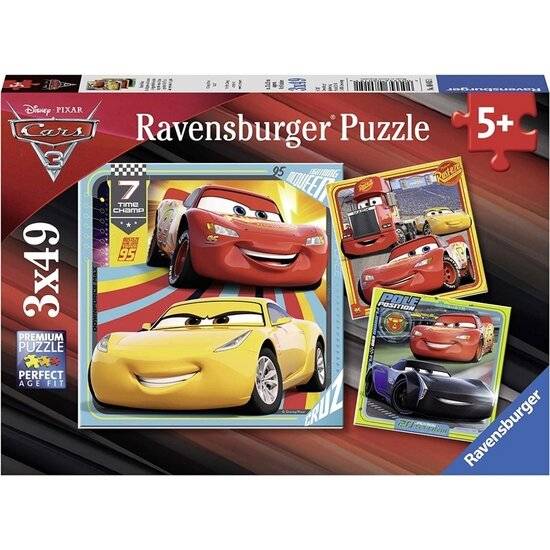 Disney Cars 3 Puzzle, 3x49tlg.