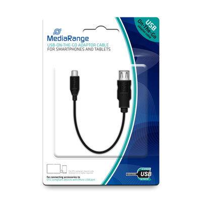 MediaRange MRCS168, 0,2 m, Micro-USB B, USB A, USB 2.0, Männlich/Weiblich, Schwarz