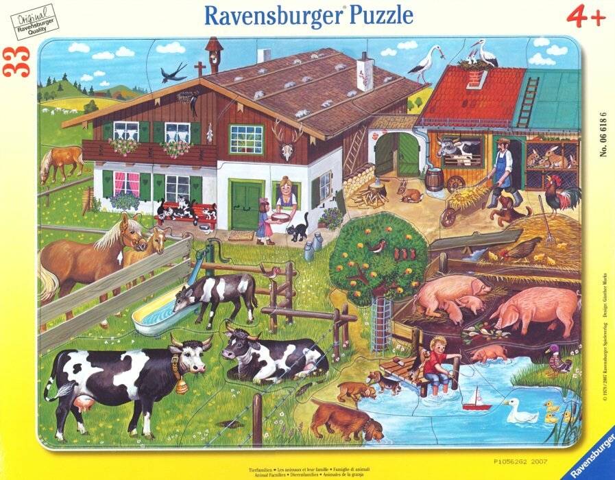 RAVENSBURGER Puzzle Bauernhoftiere 33 Teile