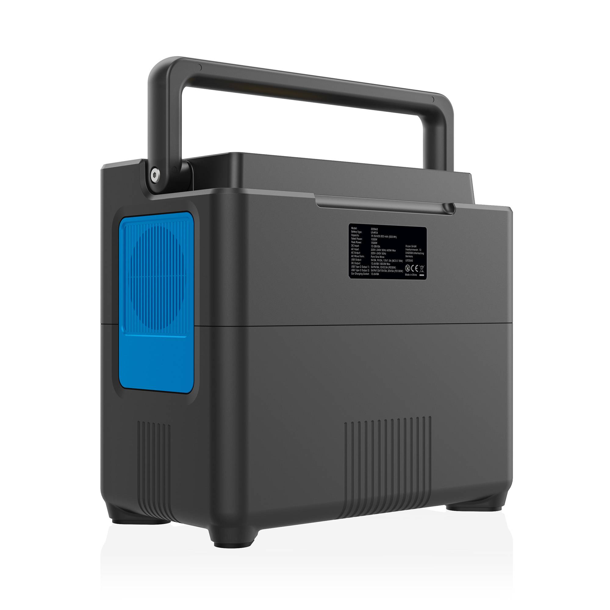 XLayer Mobile Powerstation 1.000W Black/Blue 835 Wh