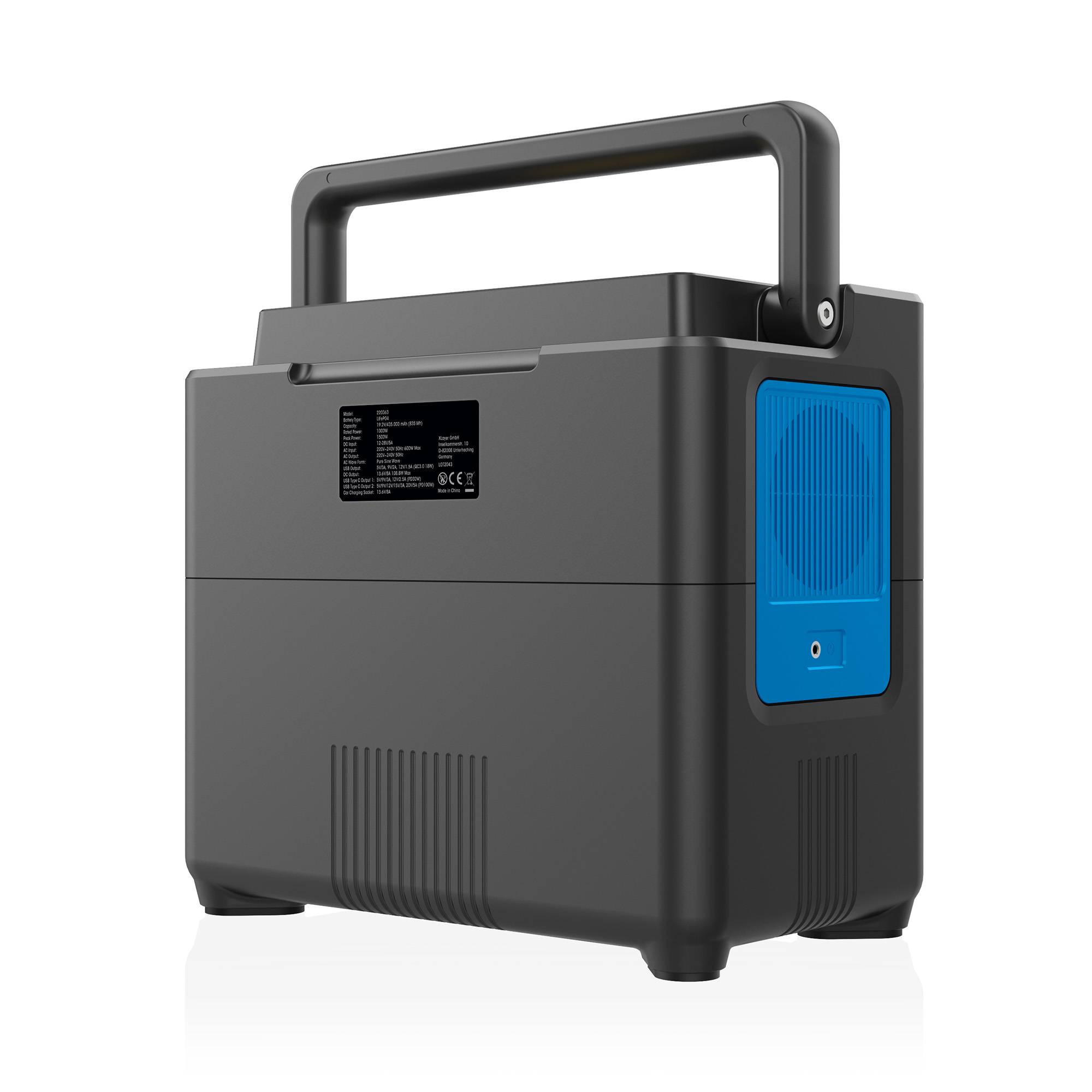 XLayer Mobile Powerstation 1.000W Black/Blue 835 Wh