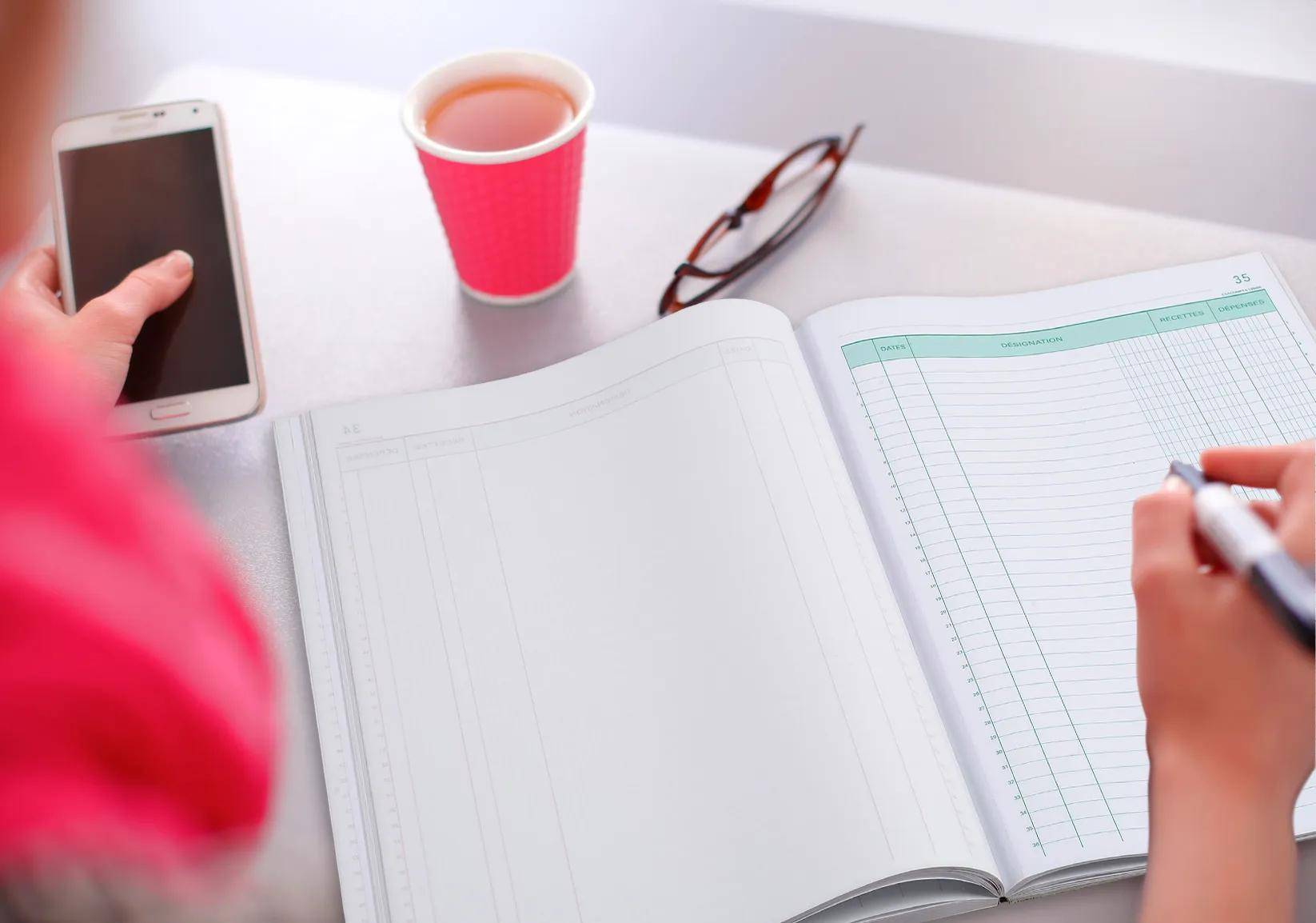 Exacompta 5x SD Buch A4 Einnahme-Ausgabe 50x2 BL - 13500E