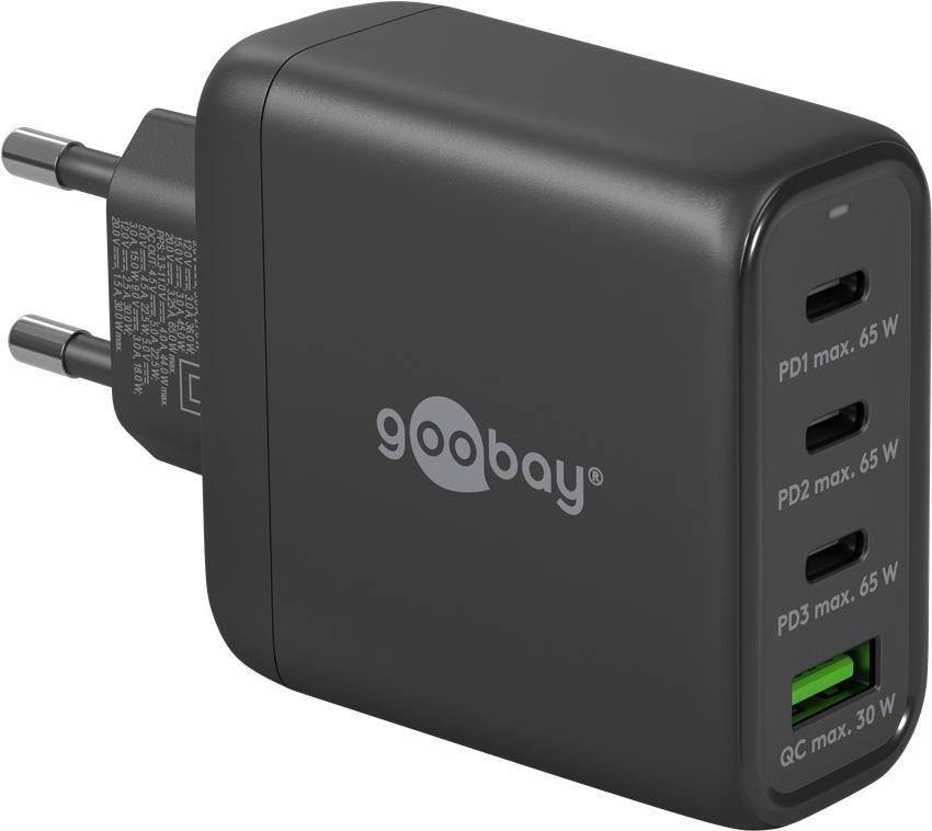 Goobay USB-C™ PD Multiport-Schnellladegerät (68 W), schwarz (64819)