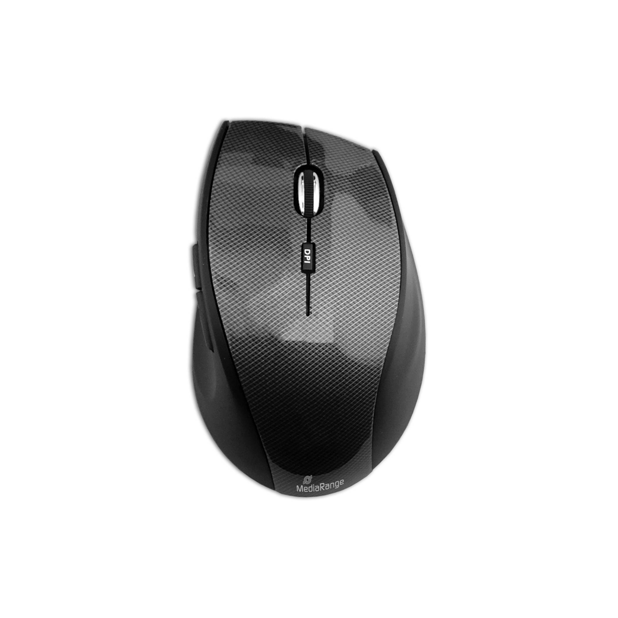 MediaRange MROS207 - Maus - optisch - 5 Tasten - kabellos - 2.4 GHz - kabelloser Empfänger (USB)