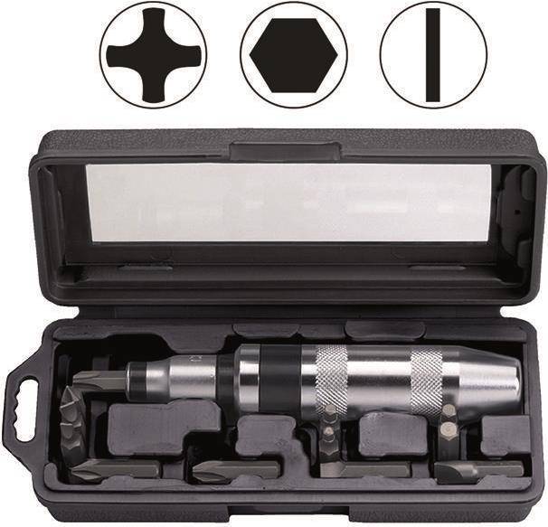 Bahco 7865 Schlagschraubendreher-Satz, 15-tlg, Schlitz, PH + Sechskant (7865)