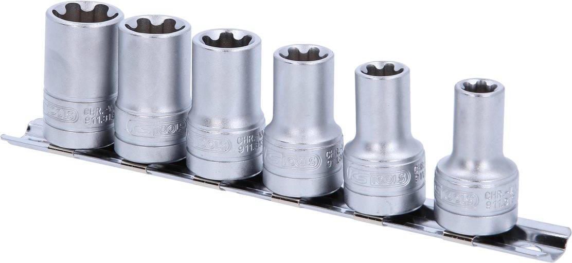 KS Tools 911.3130 3/8'' Torx-E-Plus Stecknuss-Satz, 6-tlg, EPL10-EPL20