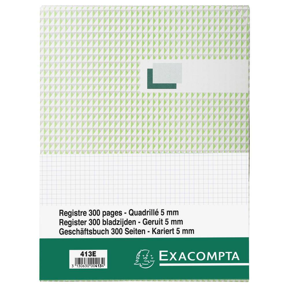 Exacompta Kladde + kaschiertem Leineneinband, A4, 150 Blatt, 110g, kariert, 413E
