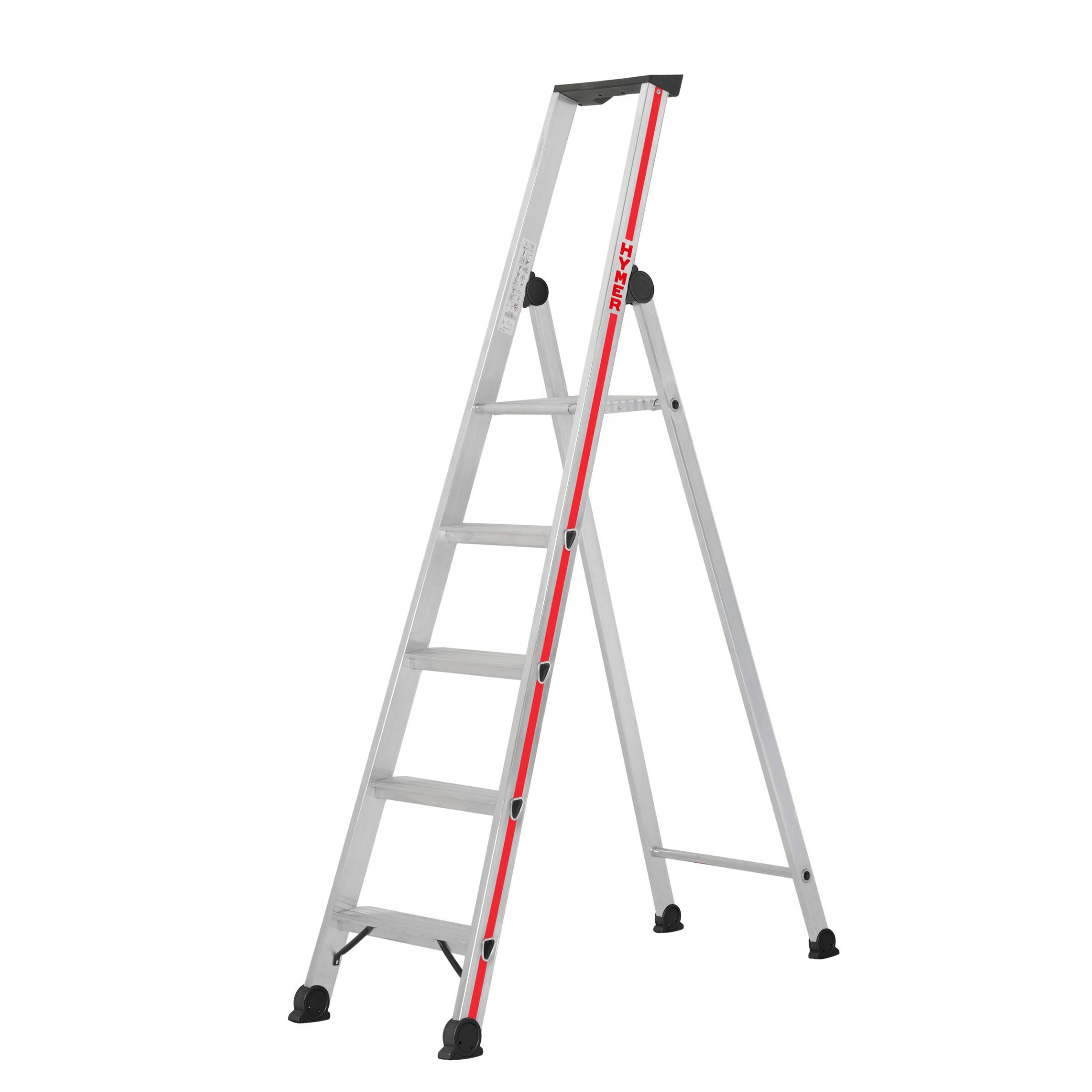 Hymer Stufenstehleiter mit Plattform und Ablageschale 3 Stufen