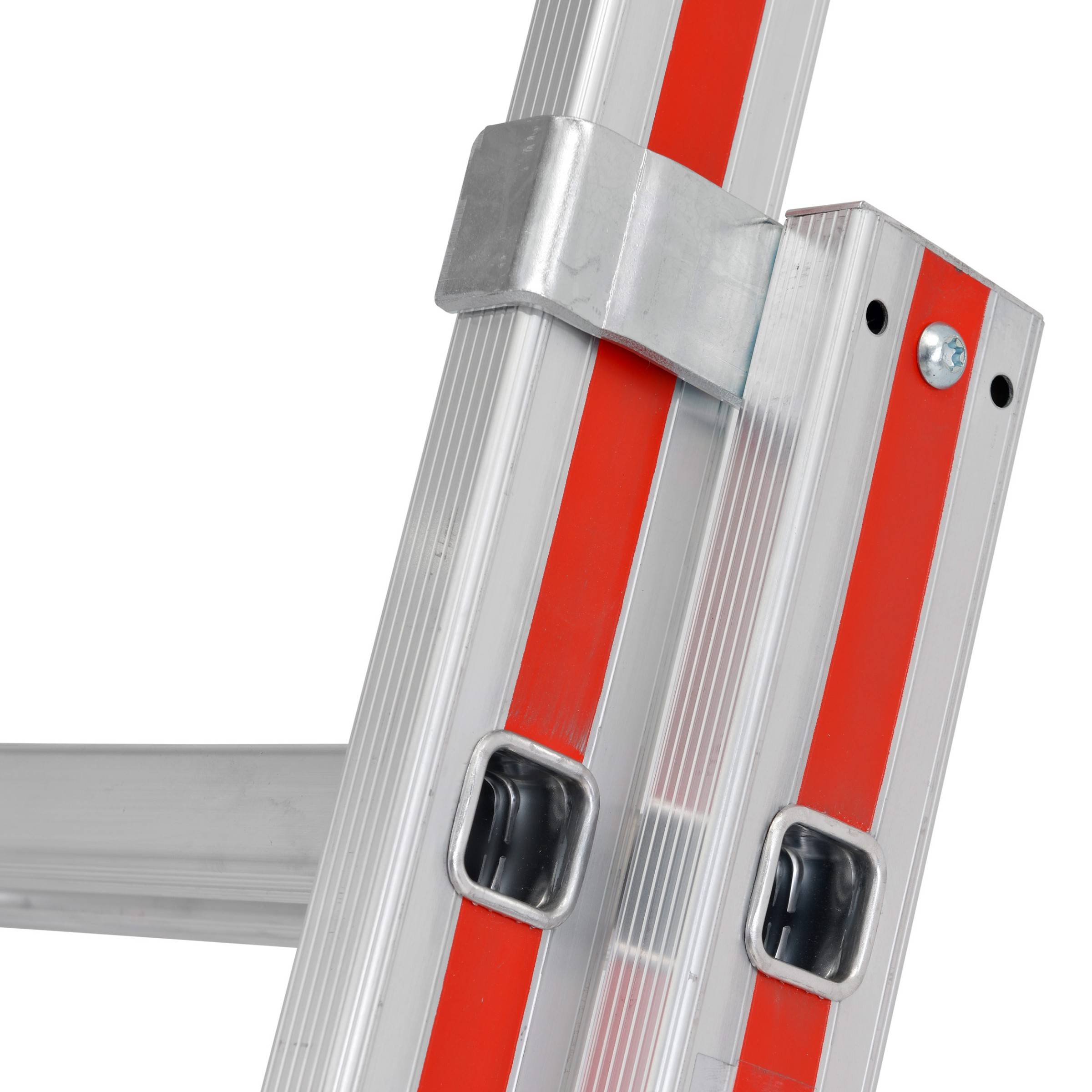 Hymer Schiebeleiter mit gebogener Traverse 2x8 Sprossen