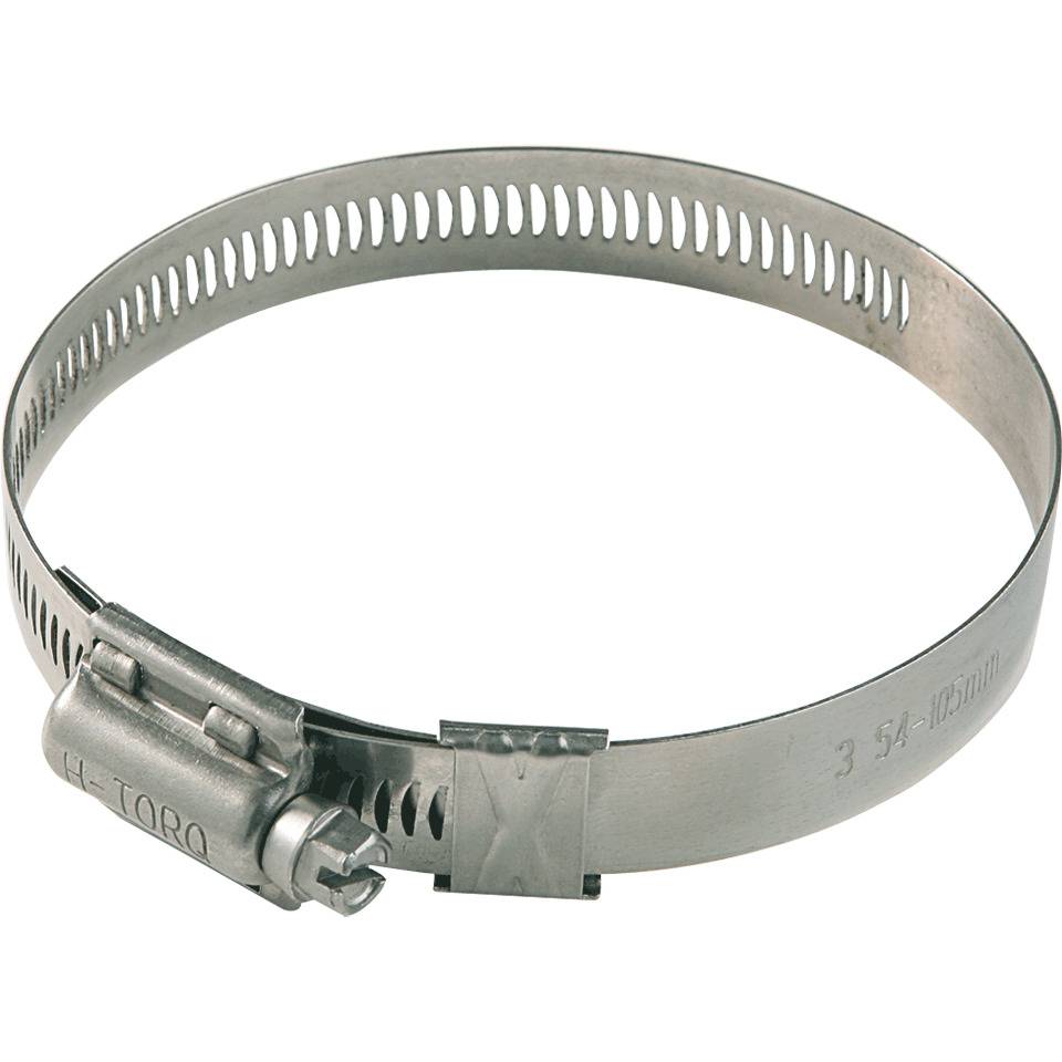 Schneckenschraubenschelle, Edelstahl, Band 16x0,7mm, Spannbereich ca.54-105mm, 2/VE