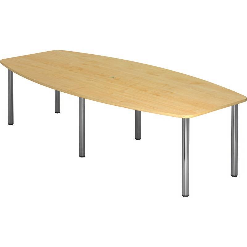 HAMMERBACHER Besprechungstisch MEETING, 6-Fuß, einfarbig, B x H x T: 2.800 x 72, Ahorn-Dekor