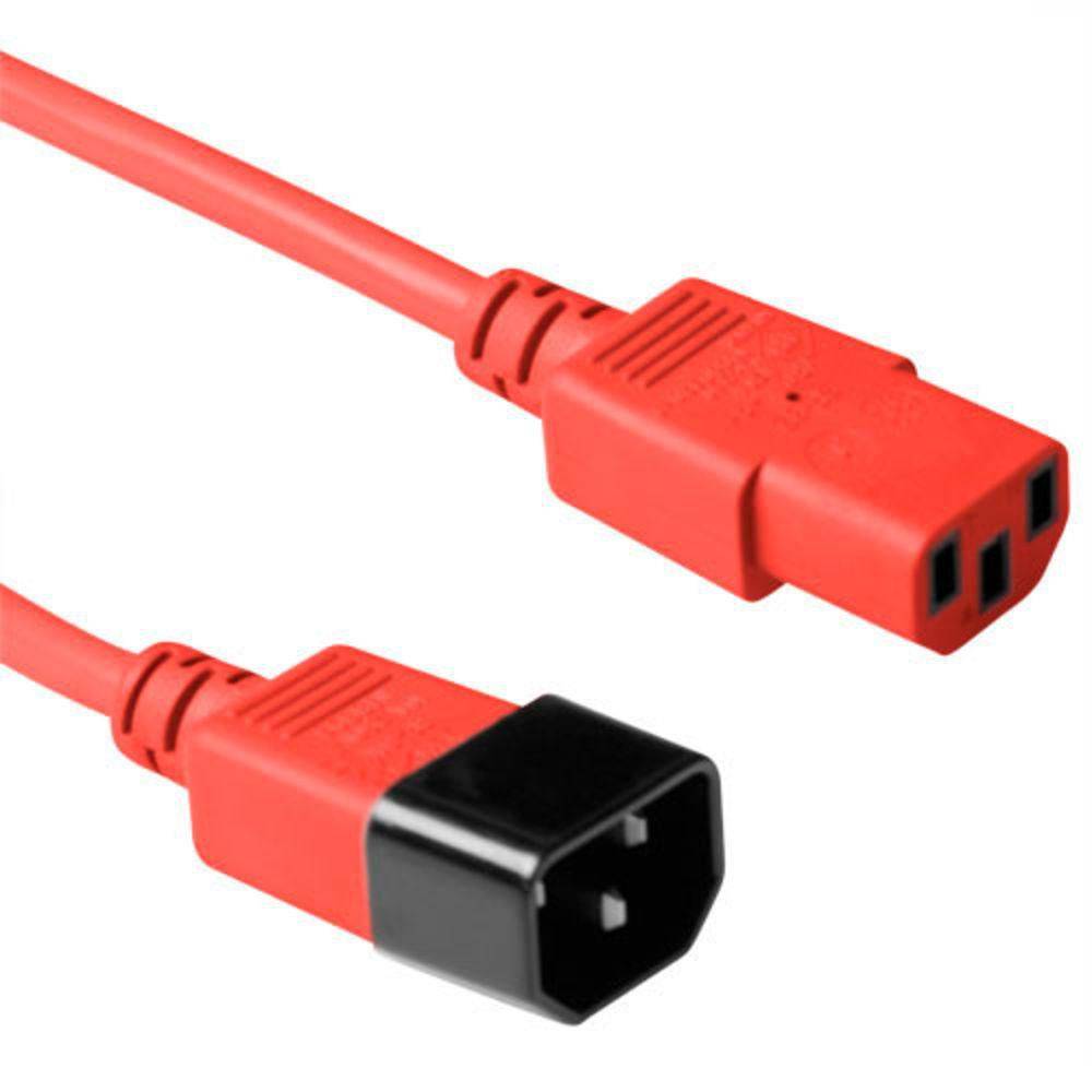 Rotes Stromkabel C14F auf C13M, 1,8M