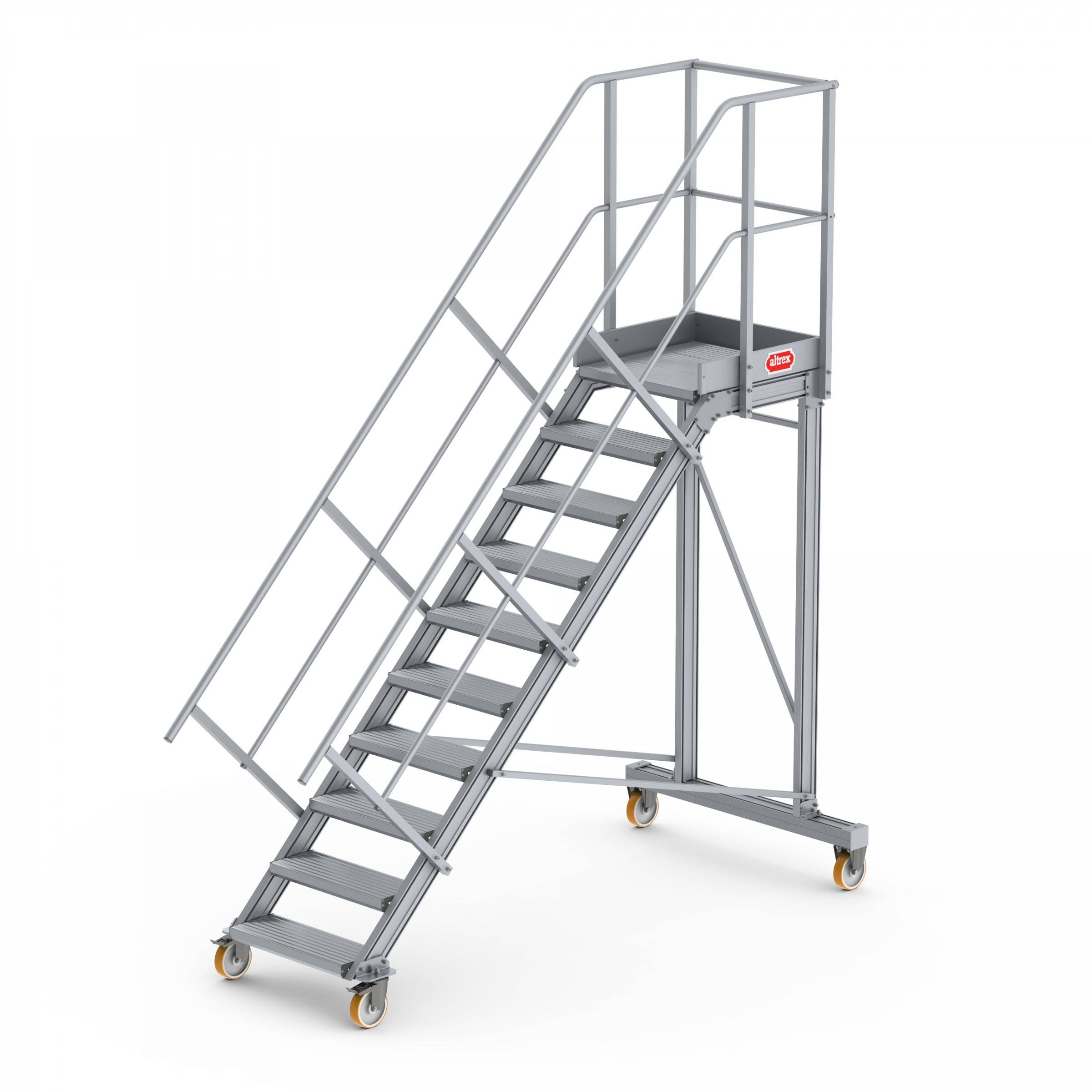 Altrex Podesttreppe fahrbar 45° 10 Stufen