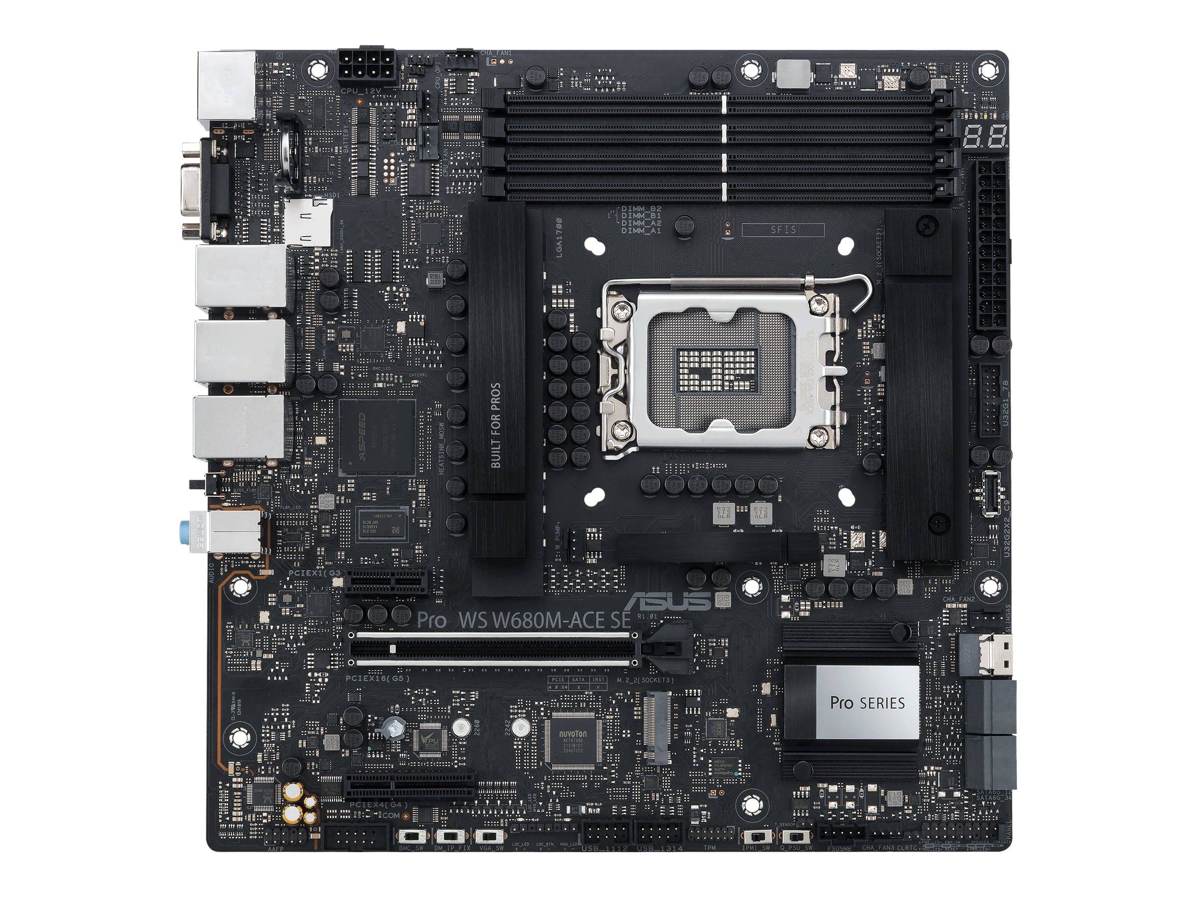 ASUS PRO WS W680M-ACE SE - Motherboard - micro ATX - LGA1700-Sockel - W680 Chipsatz - USB 3.2 Gen 1, USB 3.2 Gen 2, USB-