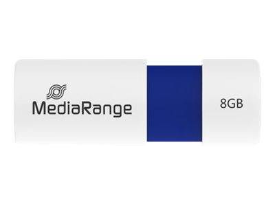 MEDIARANGE USB-Flash-Laufwerk - 8 GB - USB 2.0 - weiß - Blau