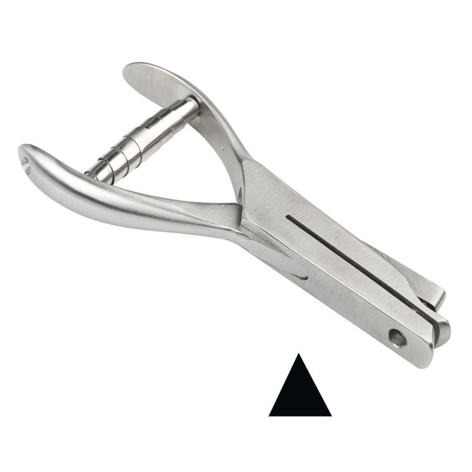 Lochzange, zum Markieren von Plaketten, Kerbform Dreieck, breit,Maultiefe 48mm