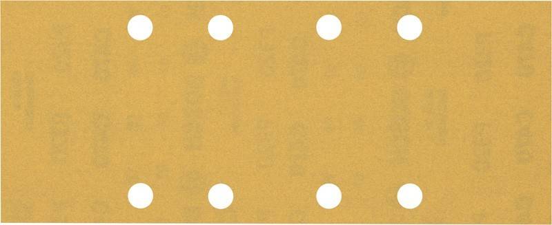 Beige quadratische Fläche mit vier gleichmäßig verteilten kreisrunden Löchern, die einem Muster oder einer Schablone ähneln.