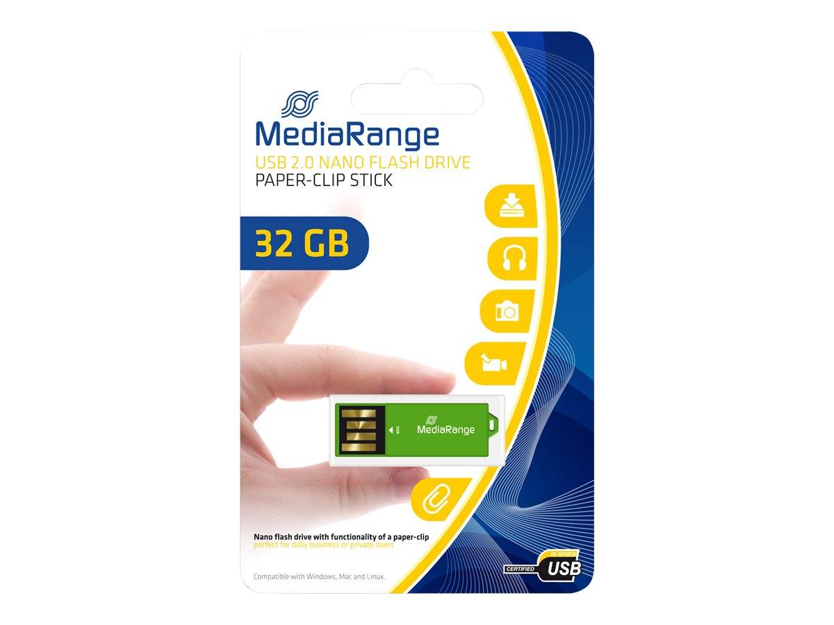 MEDIARANGE Nano - USB-Flash-Laufwerk - 32 GB - USB 2.0 - grün