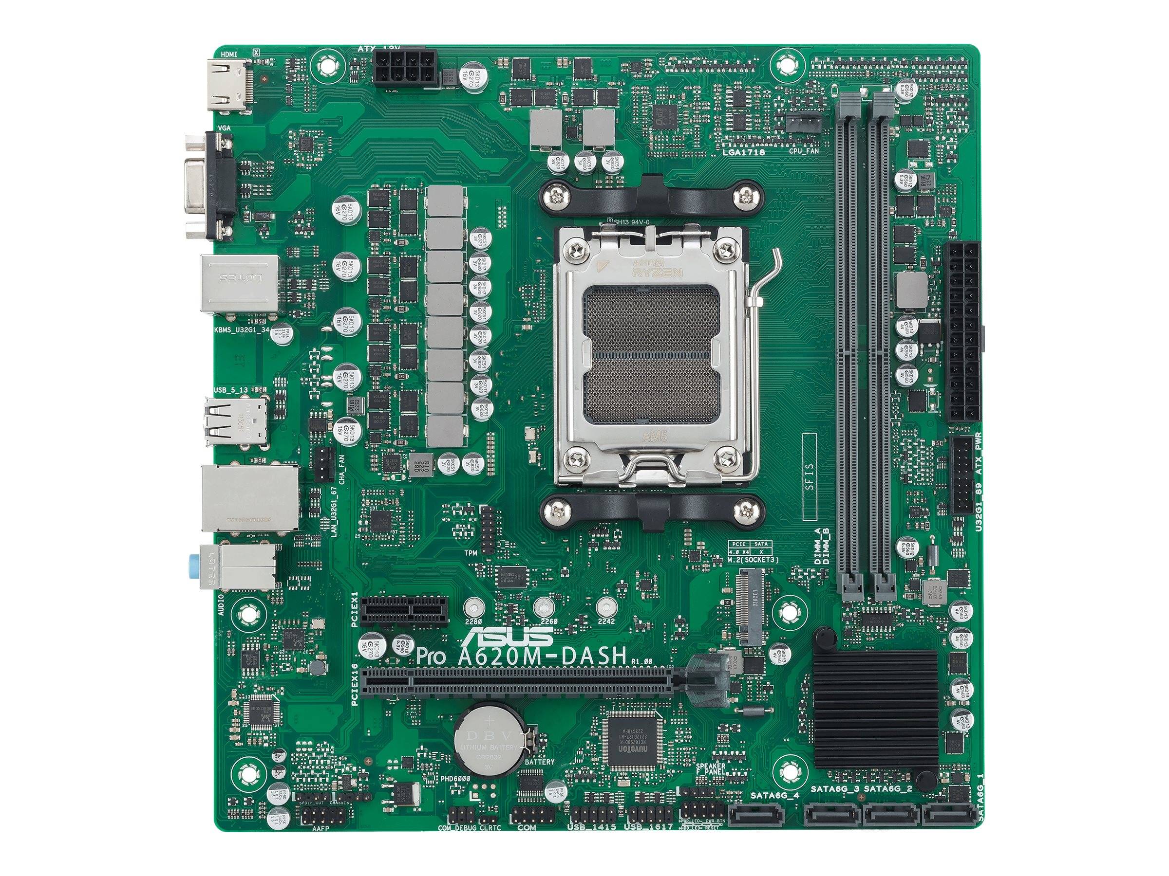 ASUS A620M-DASH-CSM - Motherboard - micro ATX - Socket AM5 - AMD A620 Chipsatz - USB 3.2 Gen 1 - Gigabit LAN - Onboard-G