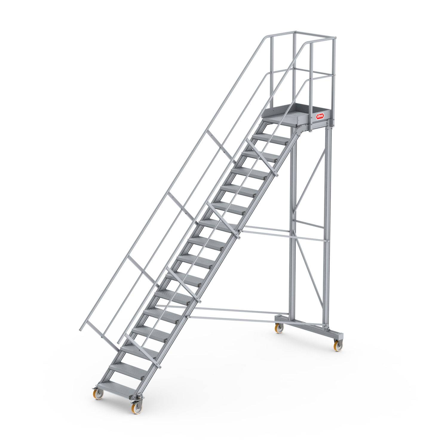 Altrex Podesttreppe fahrbar 45° 16 Stufen
