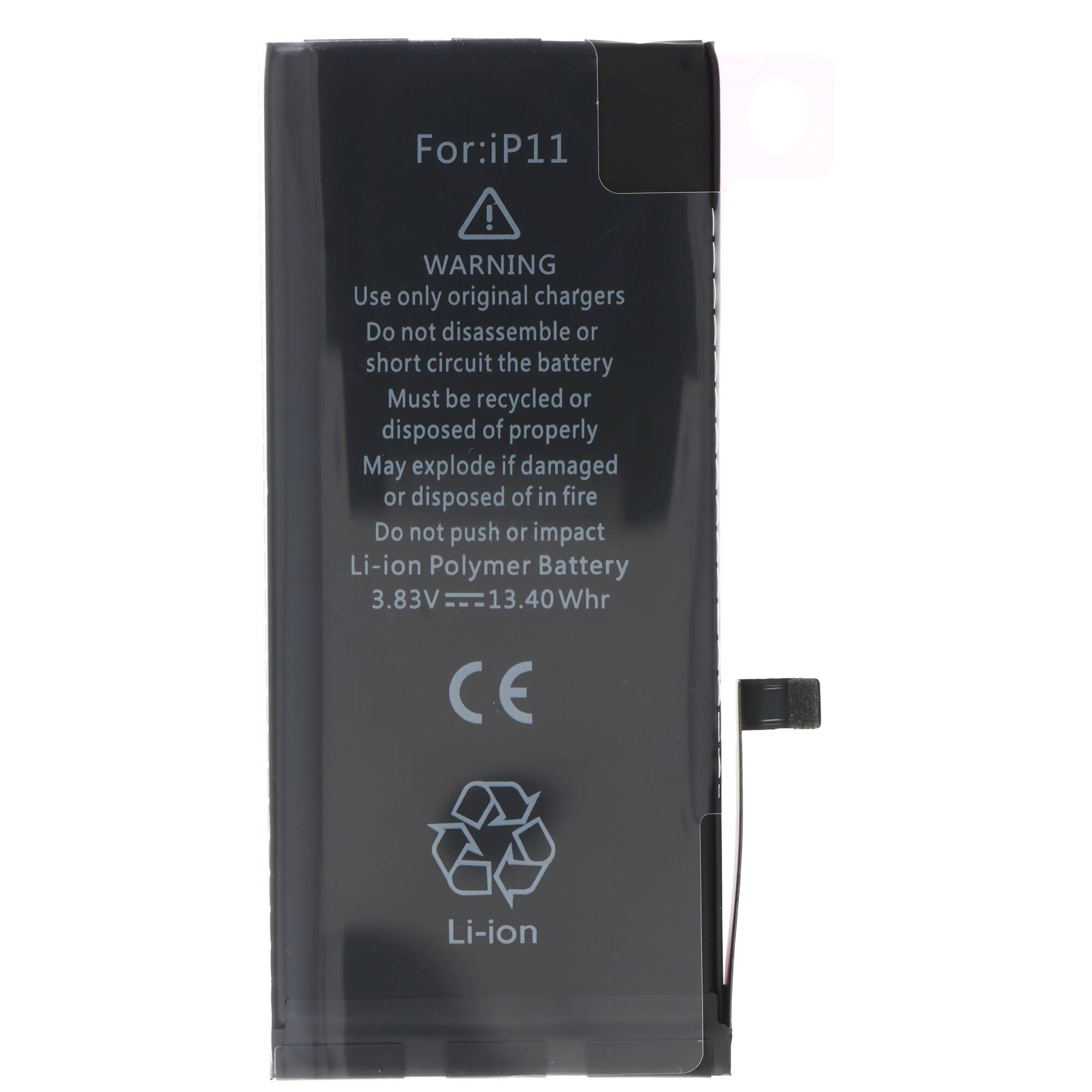 Akku passend für Apple iPhone 11, Li-Polymer, 3,83V, 3500mAh, 13,4Wh, built-in, ohne Werkzeug