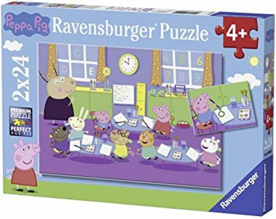 RAVENSBURGER Puzzle Peppa Pig in der Schule 2x24 Teile
