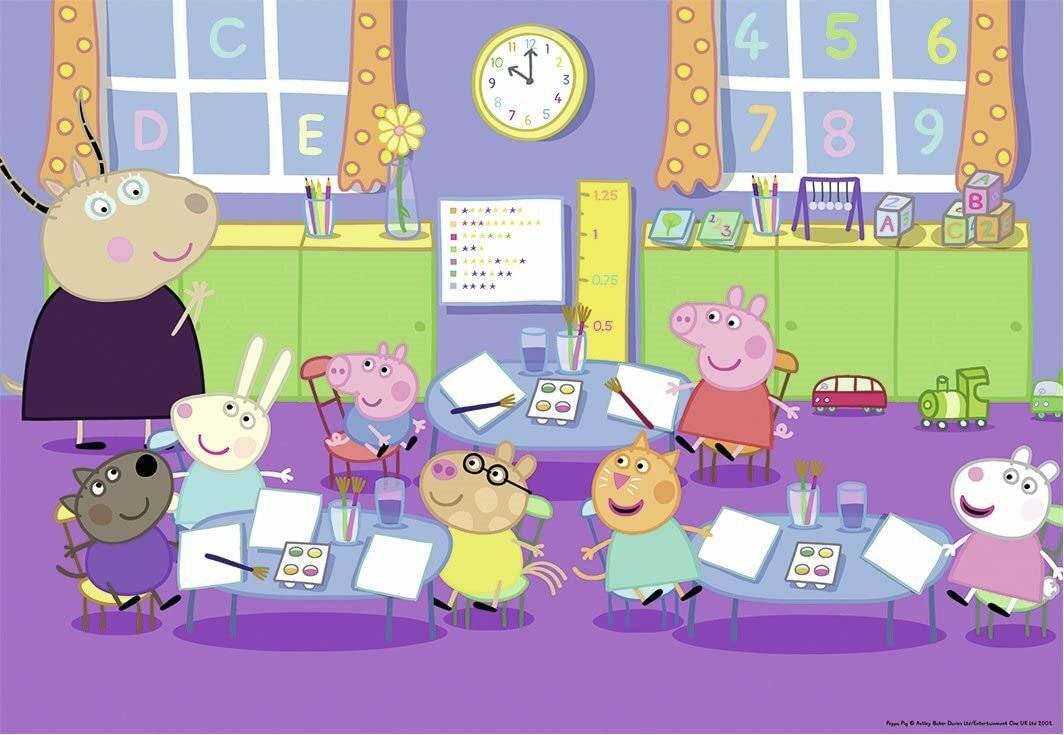 RAVENSBURGER Puzzle Peppa Pig in der Schule 2x24 Teile