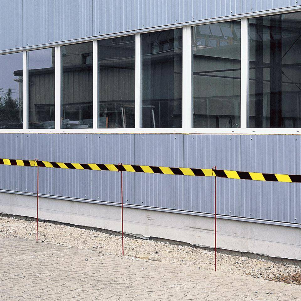 K.57 Absperrband, gelb/schwarz schraffiert, Polyethylen, 75mm, 500m/Rolle