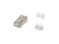 Equip Cat.6A RJ45 Geschirmter Stecker - 100 Stück pro Packung - RJ-45 - Satinierter Stahl - Transparent - Männlich - Gerade - Cat6a - Gold