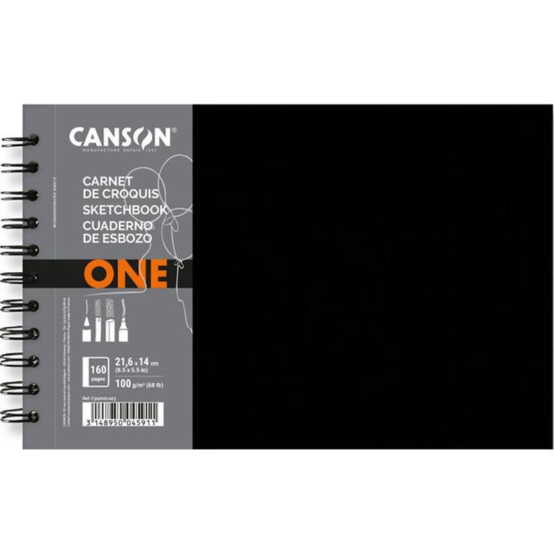 CANSON Skizzenbuch ONE, 216 x 140 mm, schwarz