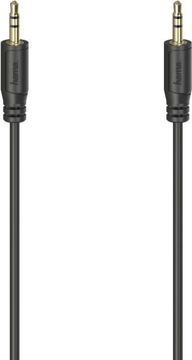 Hama Audio-Kabel Flexi-Slim, 3,5-mm-Klinken-Stecker, vergold., Schwarz, 0,75 m (00200725)