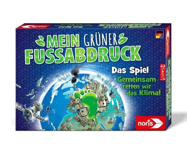 Noris 606012030 - Mein grüner Fußabdruck - Das Spiel, Gemeinsam reten wir das Klima! Familienspiel