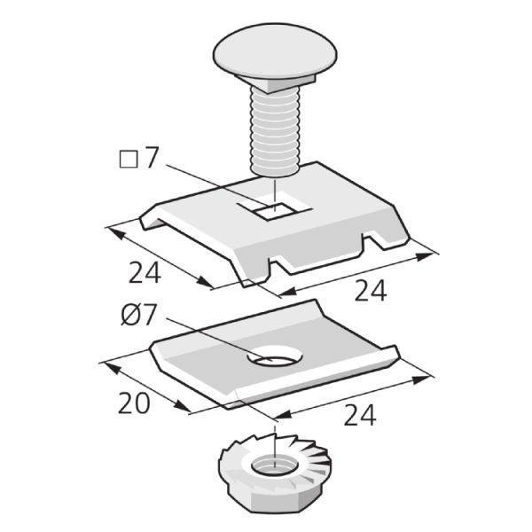 25 Stk. Pflitsch Montagelasche GK ML D3 V4A