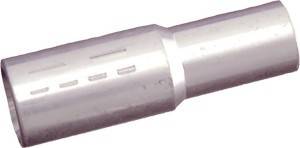 Ein Metallrohrabschnitt mit glatter Oberfläche und leichter Verjüngung.