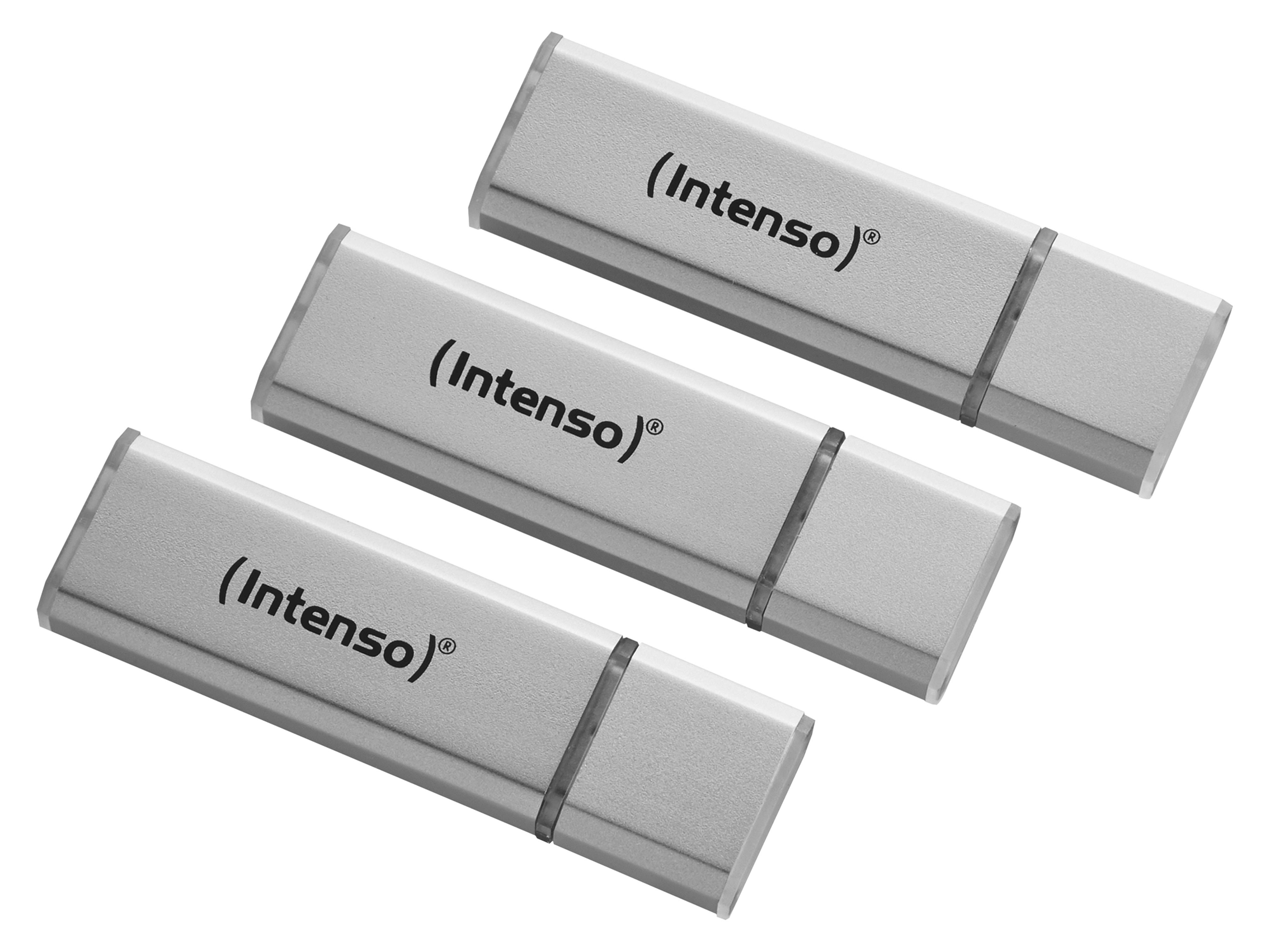 INTENSO USB-Stick Alu Line 3521483 USB 2.0 32GB 3er Pack silber