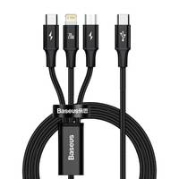 Baseus Rapid 3-in-1 - 1,5 m - USB A - USB C/Micro USB A/Lightning - 0,48 Gbit/s - Schwarz