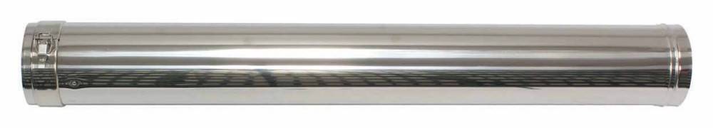 Ein glänzendes zylindrisches Metallrohr oder eine Metallröhre, horizontal auf weißem Hintergrund dargestellt.