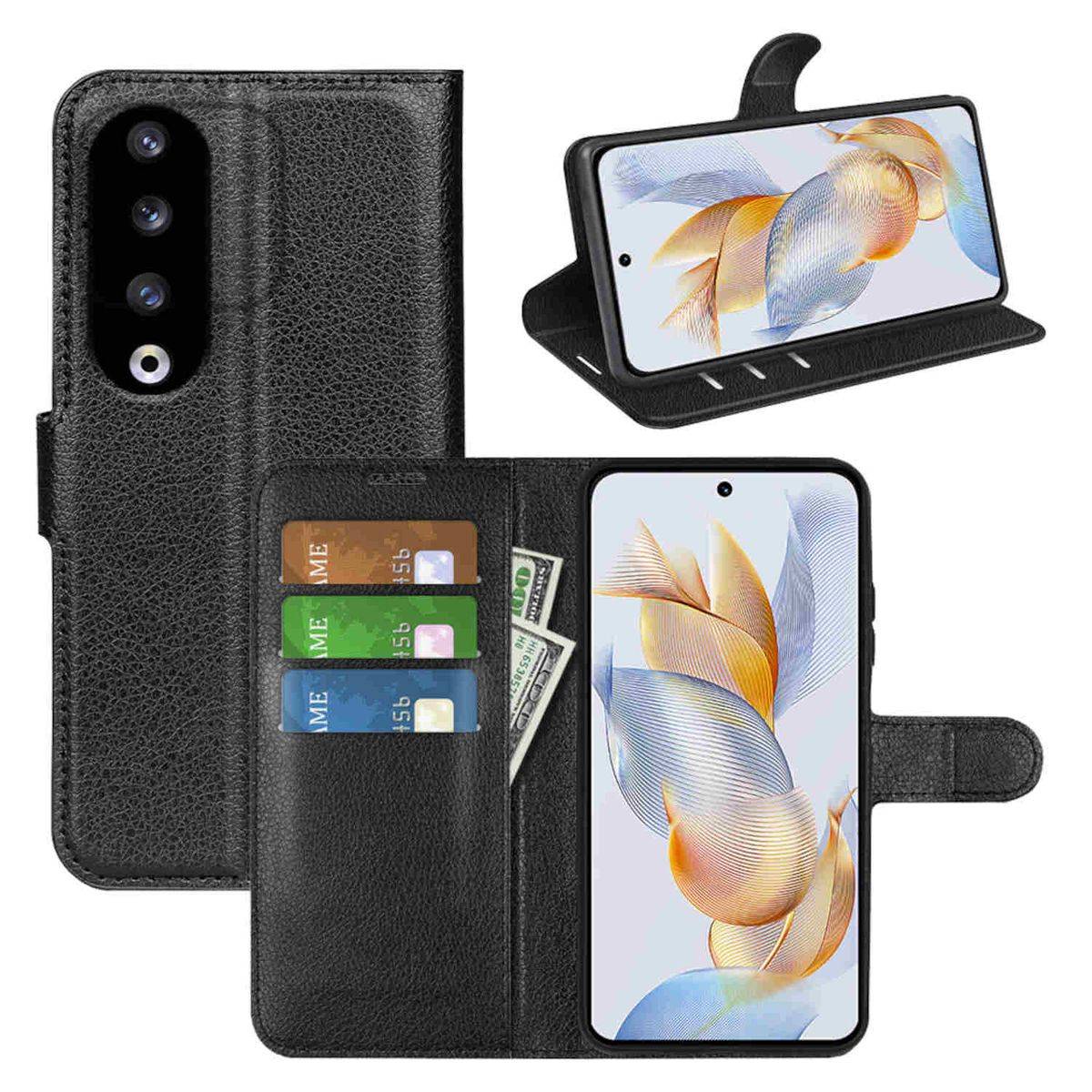 Für Honor 90 Pro 5G Handy Tasche Wallet Premium Schutz Hülle Case Cover Etuis Neu Zubehör Schwarz