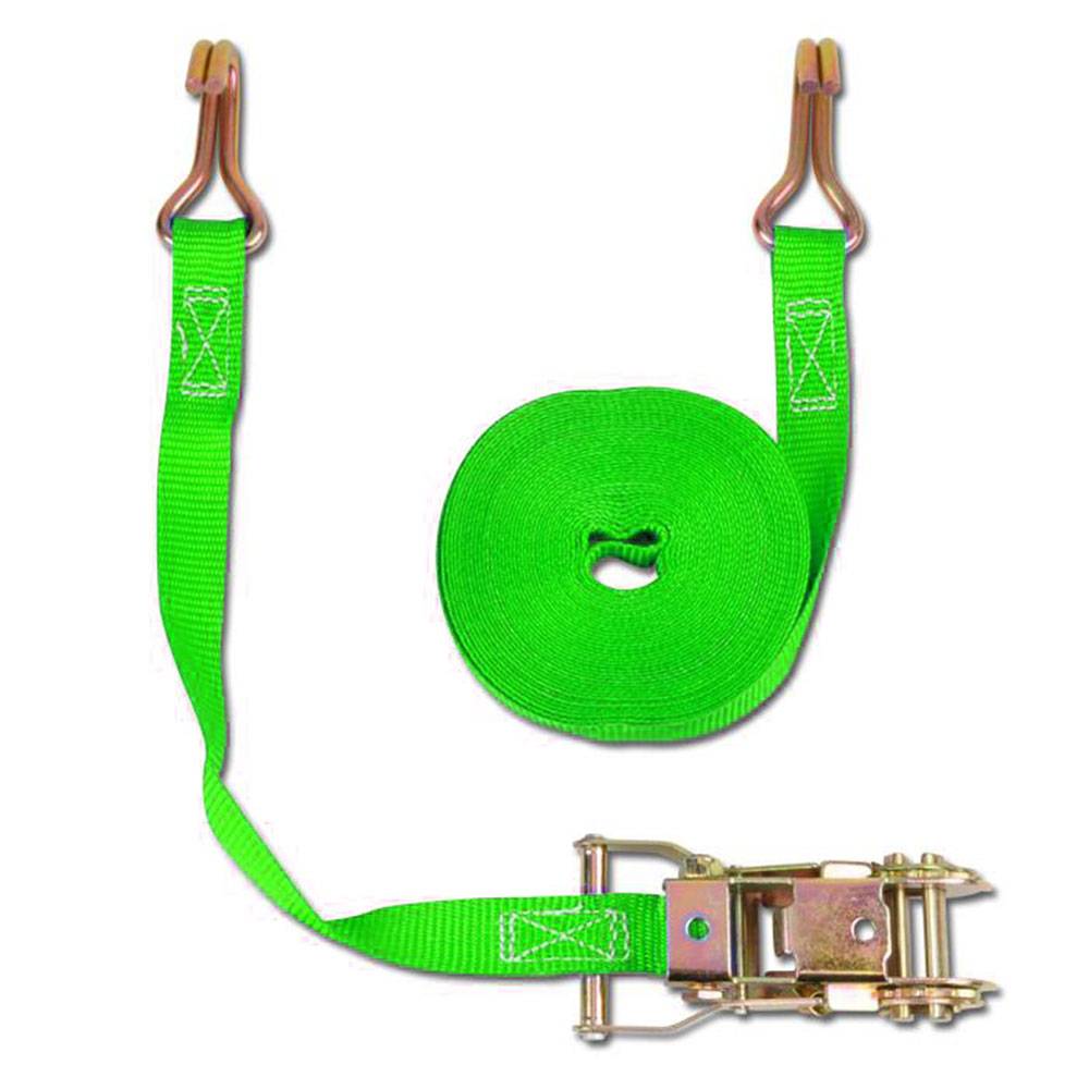 Zurrgurt - Zugkraft 500 daN - 25 mm breit - zweiteilig - Länge 7,50 m - Farbe grün