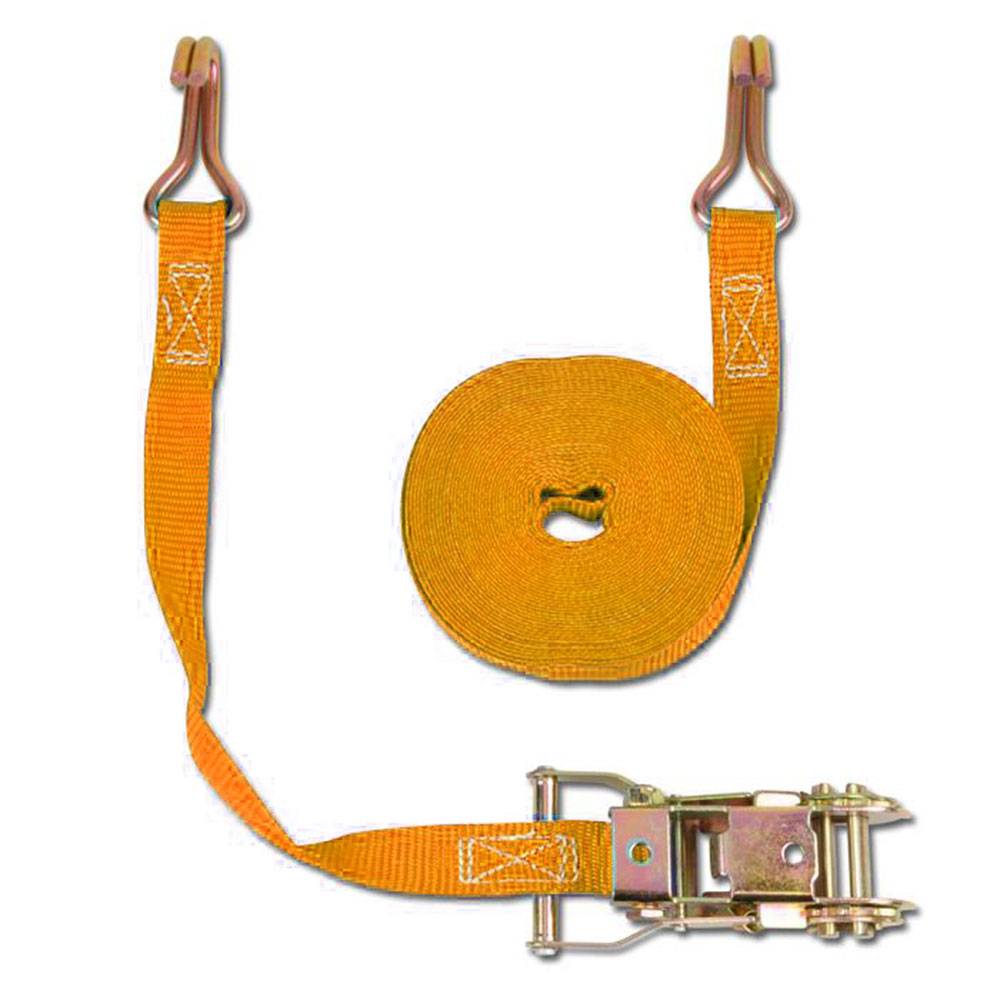 Zurrgurt - Zugkraft 500 daN - 25 mm breit - zweiteilig - Länge 9,50 m - Farbe orange